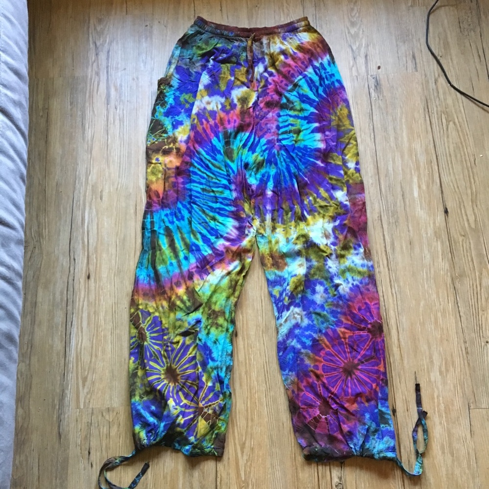 NWOT Trippy Tie Dye Boho Comfy Drawstring Pants